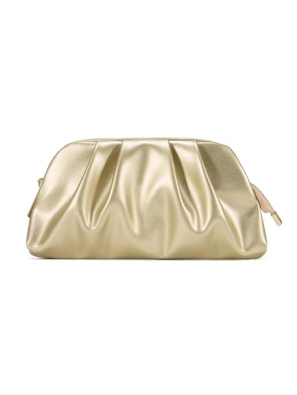 Vegan Leather Pleated Evening Clutch Purse Formal Wedding Chain Strap